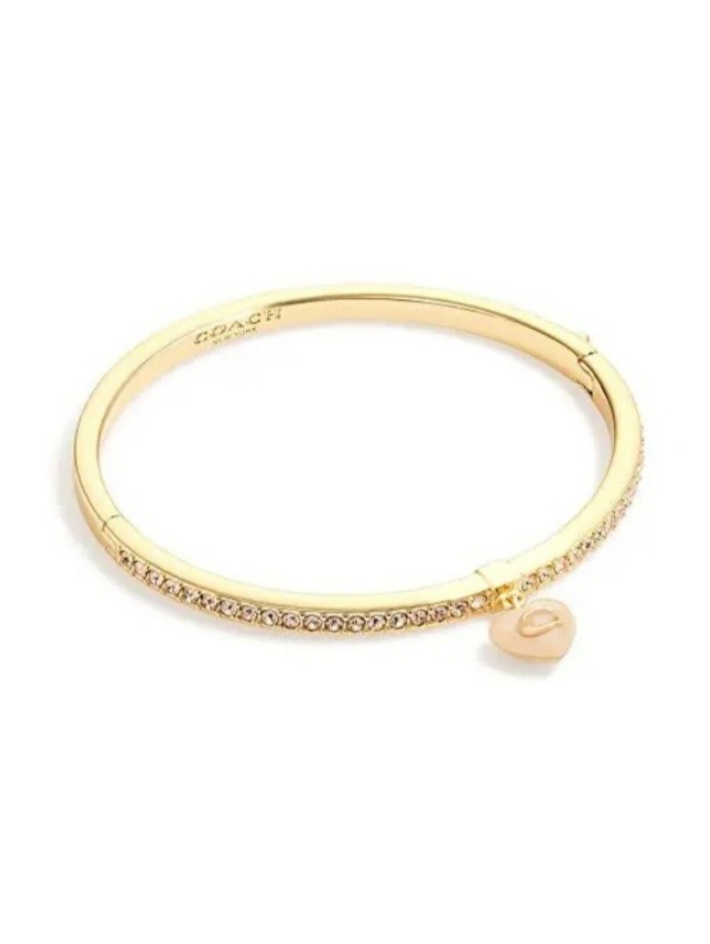COACH Resin Heart Hinge Bangle Bracelet Jewelry NWT